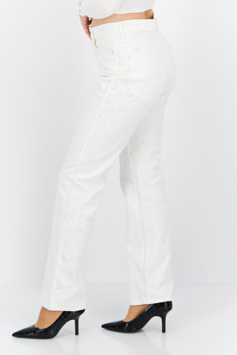 GUESS Women Skinny Fit Non-Stretchable Pants, White - Image 4