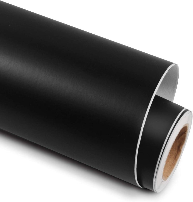 HOME13 Matte Black Vinyl Wrap Self Adhesive Air Release Bubble Vinyl Wrap for Cars - Car Interior Wrap & Exterior(18 x 148 Inch, Black Matte) - Image 1