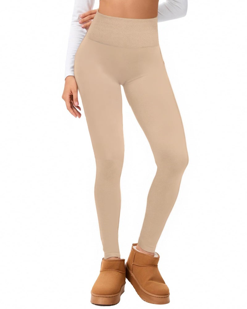 Hi Clasmix Seamless Fleece Lined Leggings Women â€“ Thermal Soft Warm Winter Pants High Waisted Tummy Control for Yoga Workout (Nude,Small-Medium) - Image 1