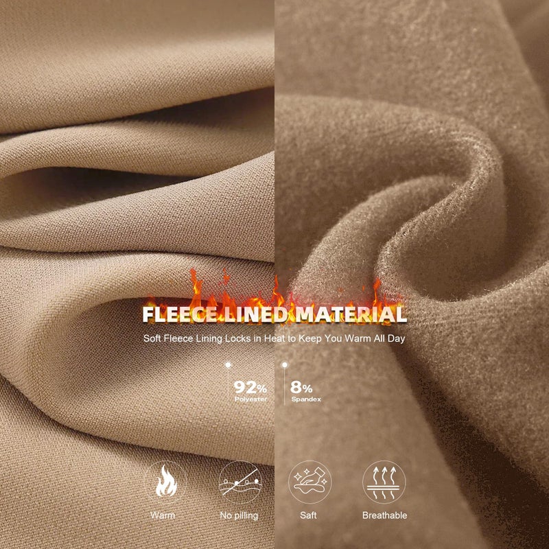 Hi Clasmix Seamless Fleece Lined Leggings Women â€“ Thermal Soft Warm Winter Pants High Waisted Tummy Control for Yoga Workout (Nude,Small-Medium) - Image 3