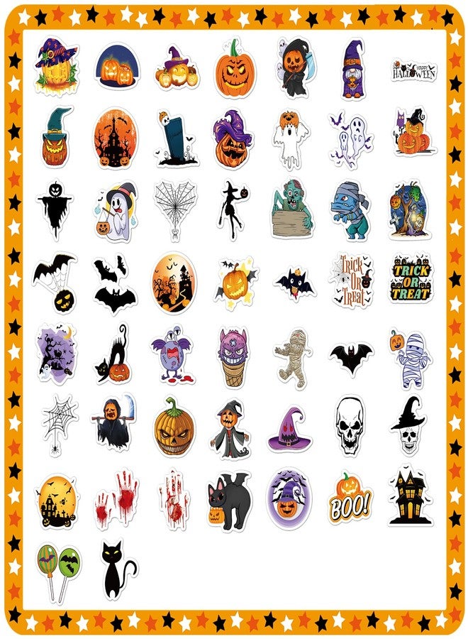 Reaeon Halloween Stickers, 100 PCS Non-Repeating Halloween Decoration Stickers, Vinyl Waterproof Holiday Party Favors for Kids' Games, Treats & Decorations - Image 4