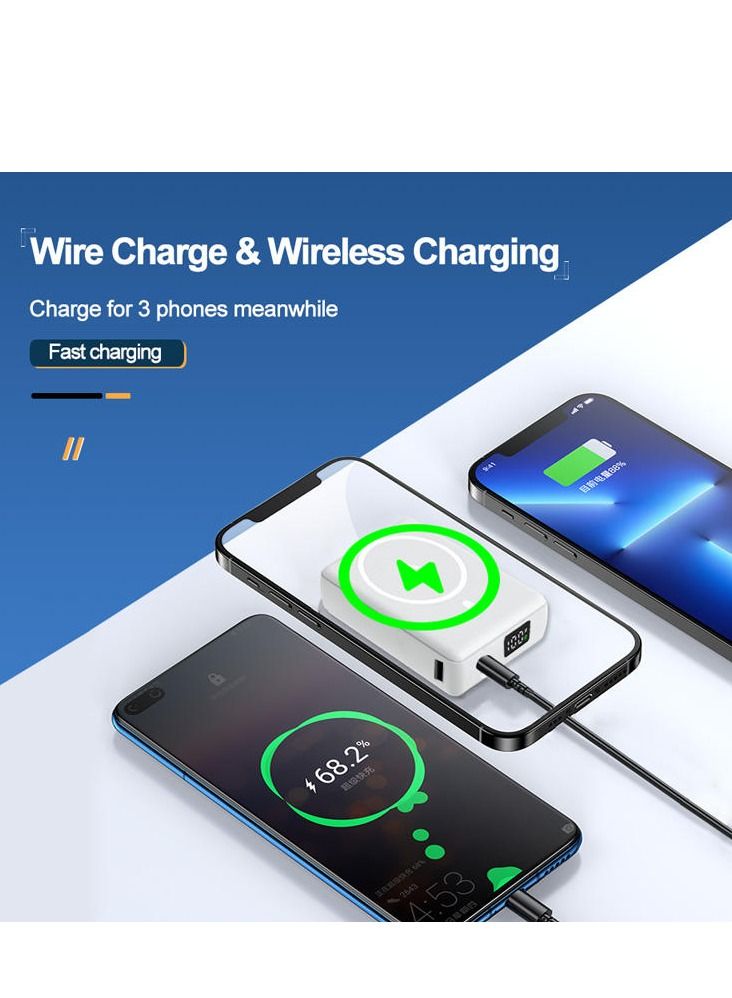 GULFLINK Fast Magnetic Portable Power Bank Charger For Apple iPhone 12/13/14/15 Series 20000mah Blue - Image 2