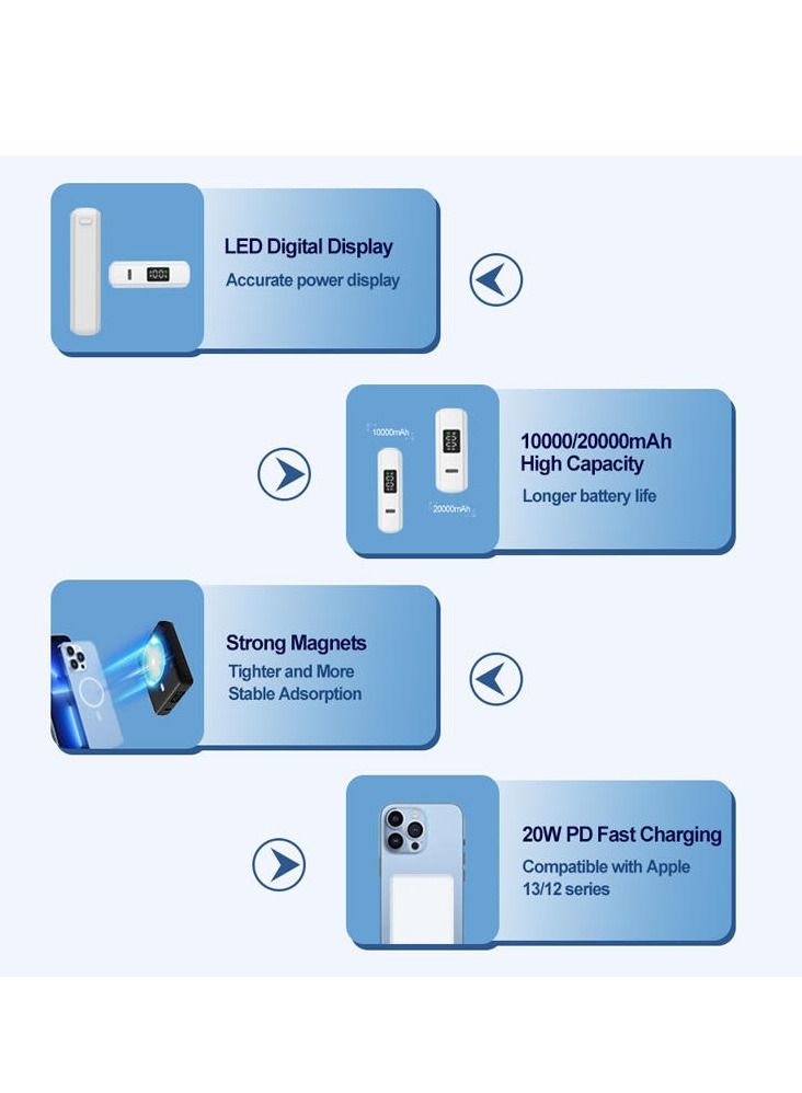 GULFLINK Fast Magnetic Portable Power Bank Charger For Apple iPhone 12/13/14/15 Series 20000mah Blue - Image 4