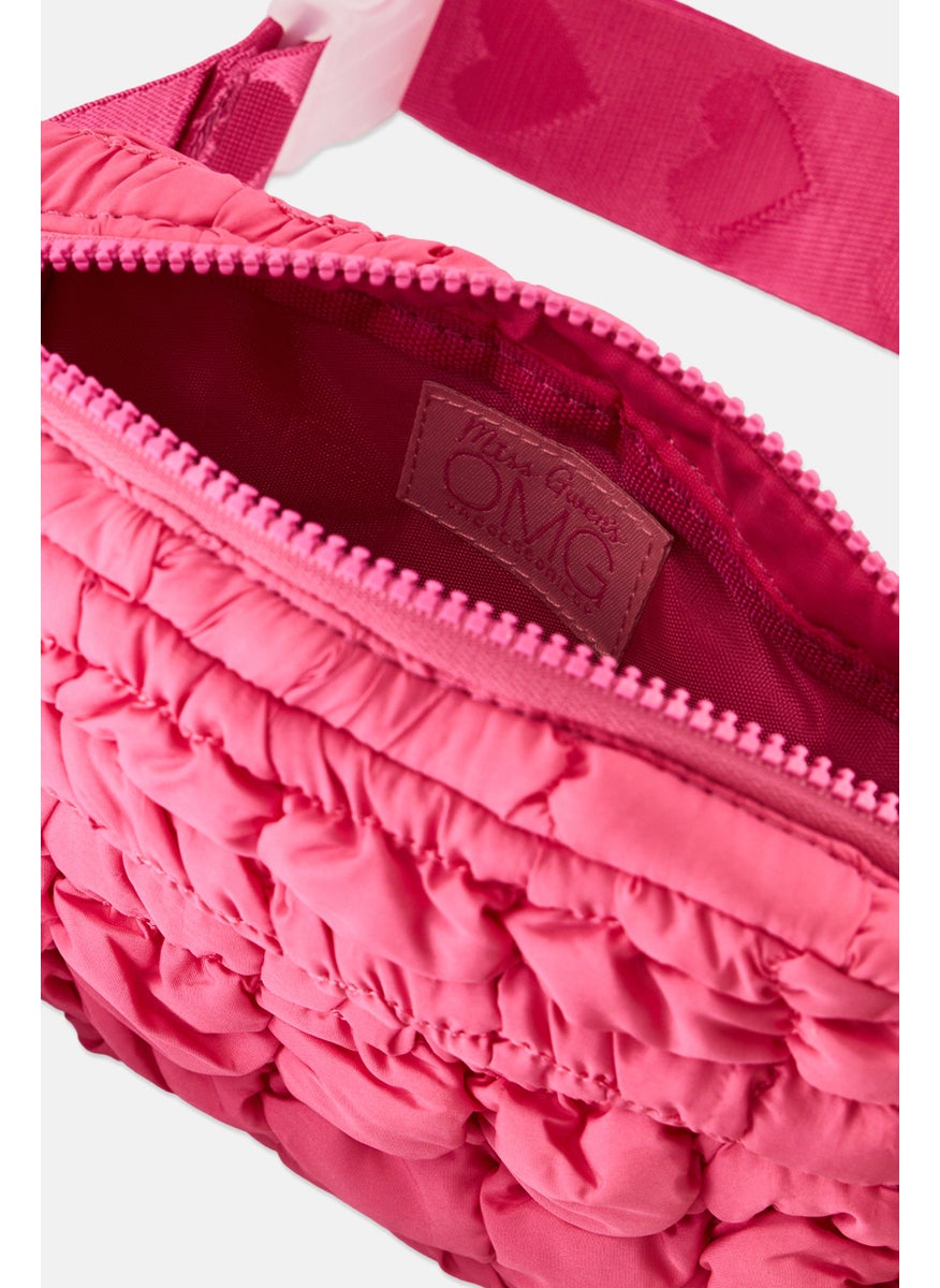 Miss Gwen's OMG Kids Girl Scrunch Fanny Pack, Hot Pink  - Image 3