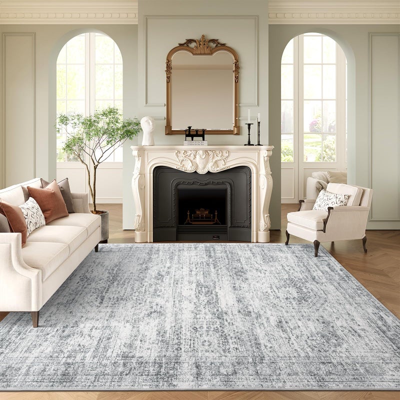 Soalmost 6x9 Area Rug for Living Room Washable 6x9 Gray Rug NonSlip Modern Rugs for Bedroom Dinning Room UltraThin Indoor Grey Rug