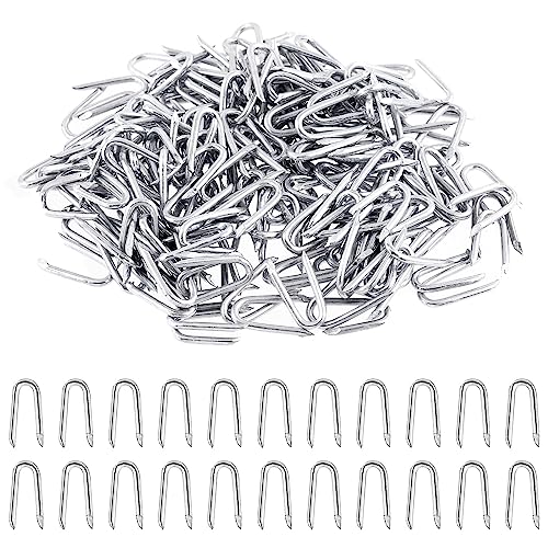 Glarks Heavy Duty Galvanized 200Pcs 20mm U Staples for Woven Fencing Wire Mesh - Image 1