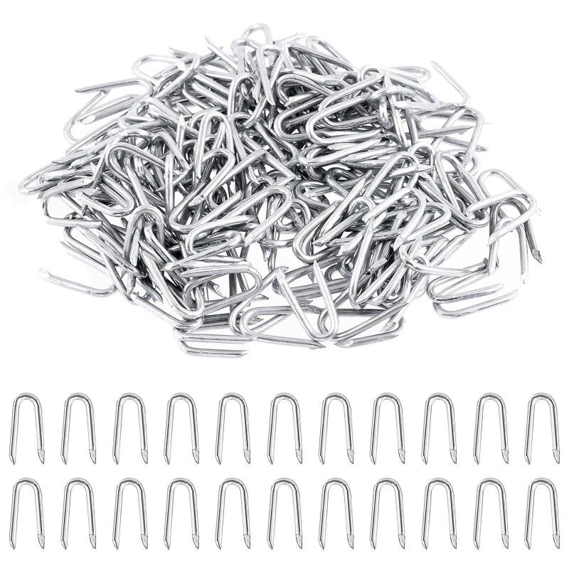 Glarks Heavy Duty Galvanized 200Pcs 20mm U Staples for Woven Fencing Wire Mesh - Image 2