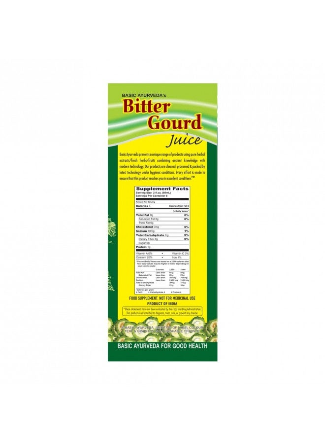 BASIC AYURVEDA Basic Ayurveda Bitter Gourd (Karela) Juice | 16.23 Floz (480Ml) 