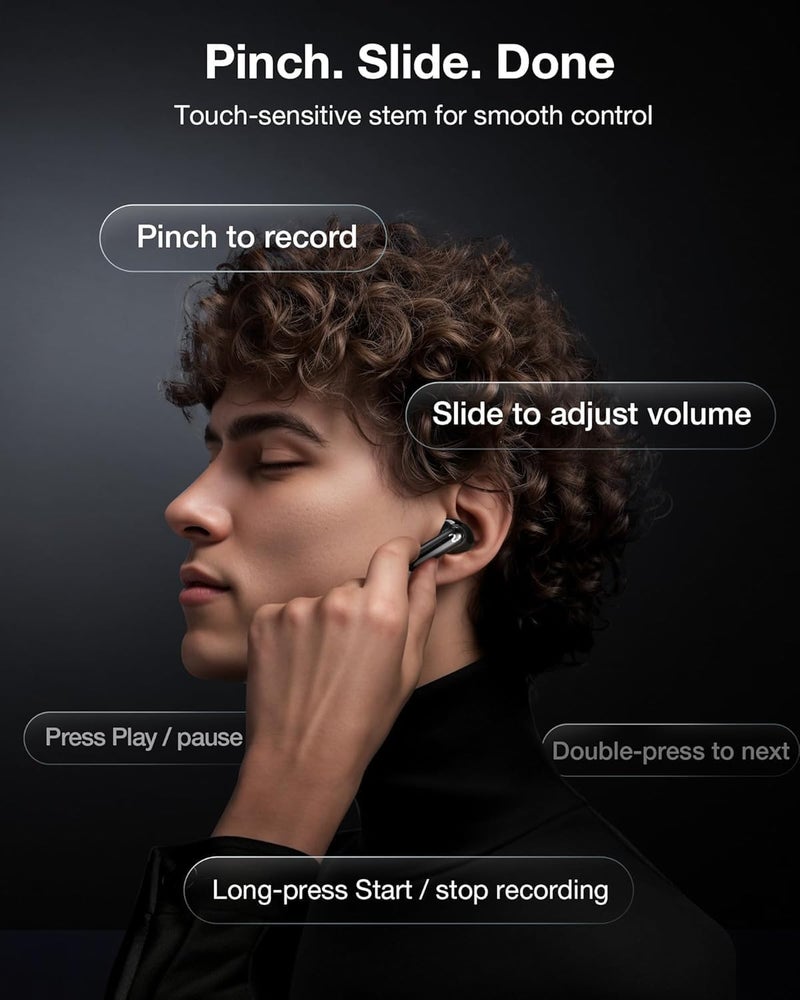 Viaim RecDot AI Earbuds - AI Meeting Assistant with Real-Time Transcription & Translation (16 Languages), FlashRecord, 48dB ANC, To-Do Lists & Summaries - Black - Image 5