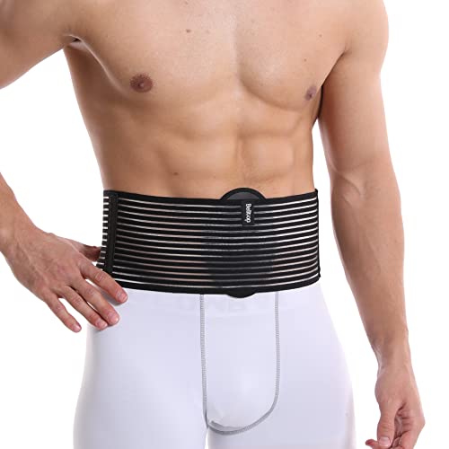 belltop Umbilical Hernia Belt for men & women. Abdominal Binder - compression pad for naval (double thickness). Hernia support belt: ventral, incisional, epigastric, belly button hernias. Prevention aid (L/XL) - Image 1