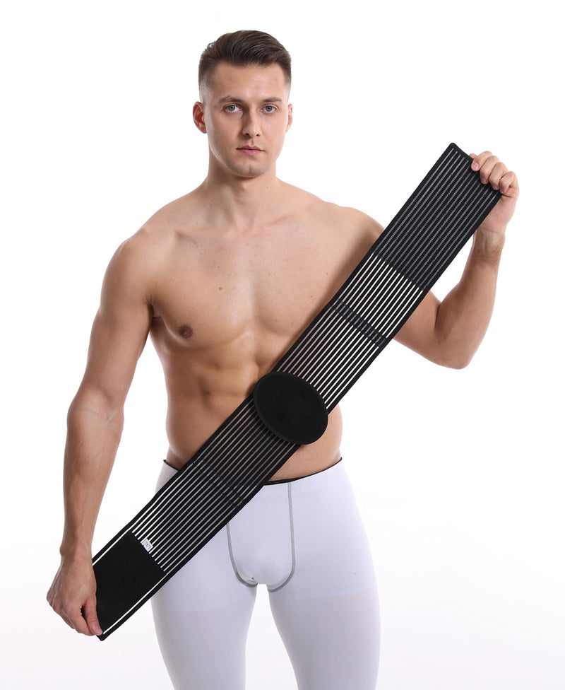 belltop Umbilical Hernia Belt for men & women. Abdominal Binder - compression pad for naval (double thickness). Hernia support belt: ventral, incisional, epigastric, belly button hernias. Prevention aid (L/XL) - Image 5