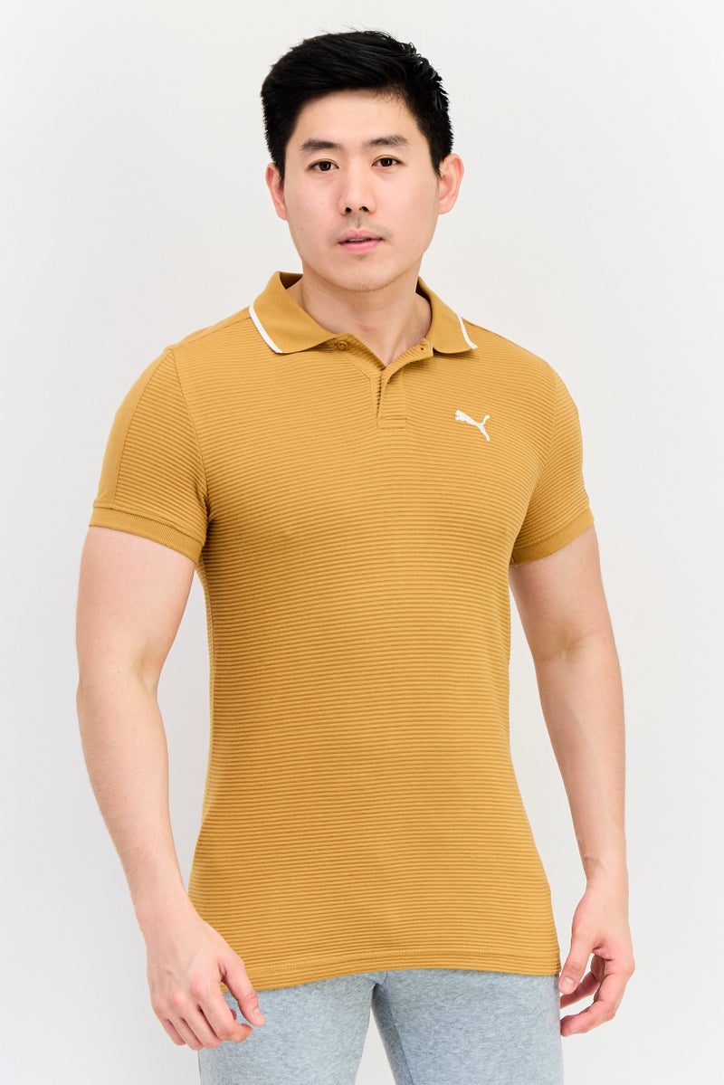 PUMA Men Sportswear Fit Short Sleeve Outdoor Polo, Tan - Image 1