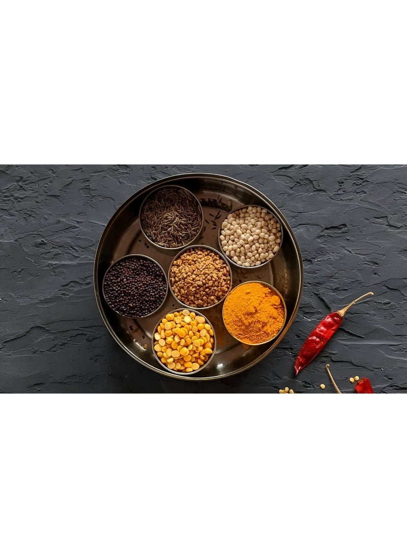 Oblivion - Oblivion Plastic Round Masala Dabba With Multiple Compartment Spice Container Masala Box Vatti Anjarai Petti For Home Kitchen | 7 Compartments With 7 Spoon, Multicolor - Image 1