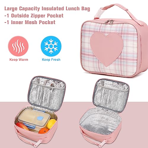 ACESAK Backpack for Girls - Bookbag Backpacks Schoolbag for Girls Kids Teen Women Casual Travel Daypacks - School Bag Elementary Middle School College Cute Backpack with Lunch Box (Pink) - Image 5