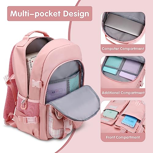 ACESAK Backpack for Girls - Bookbag Backpacks Schoolbag for Girls Kids Teen Women Casual Travel Daypacks - School Bag Elementary Middle School College Cute Backpack with Lunch Box (Pink) - Image 3