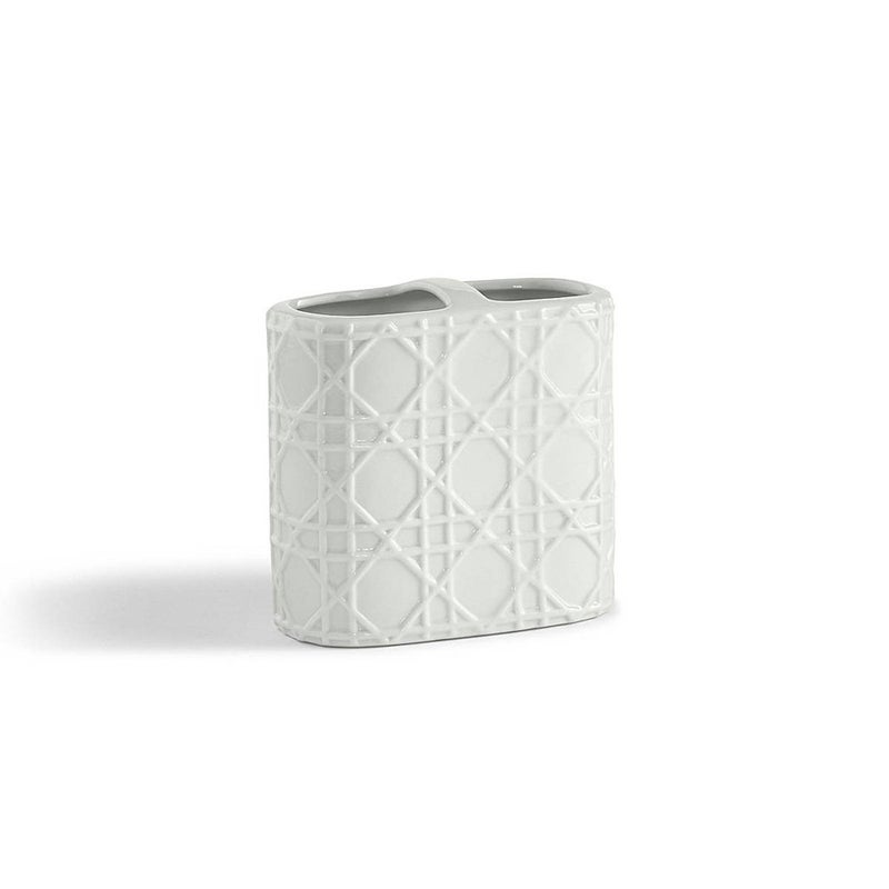 Kassatex ARNTBH Rattan Toothbrush Holder Porcelain