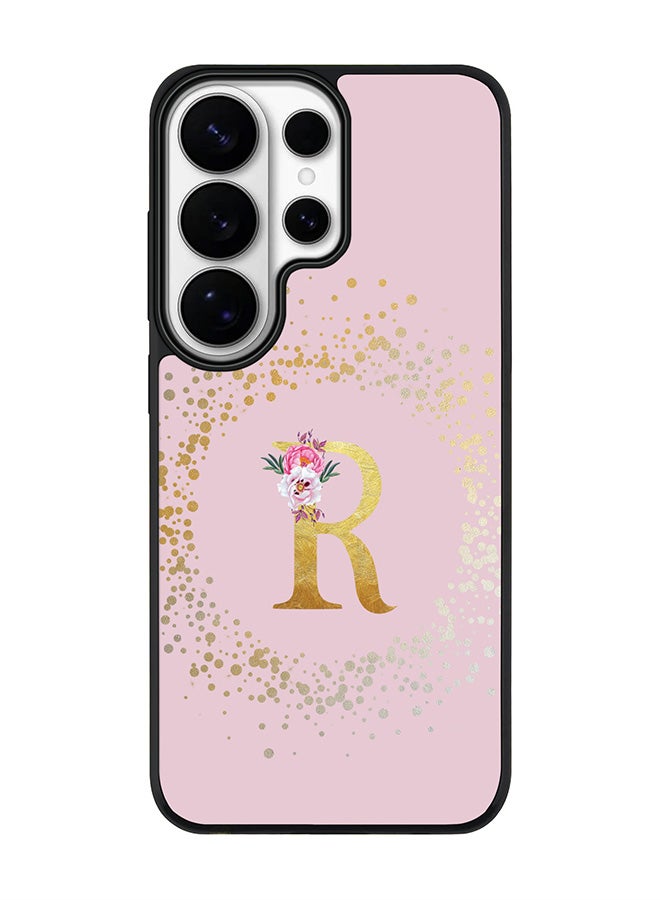 For Samsung Galaxy S26 Ultra Case, [Compatible with MagSafe] Slim Magnetic cover Phone Case - Custom Monogram Floral - R  (Pink )