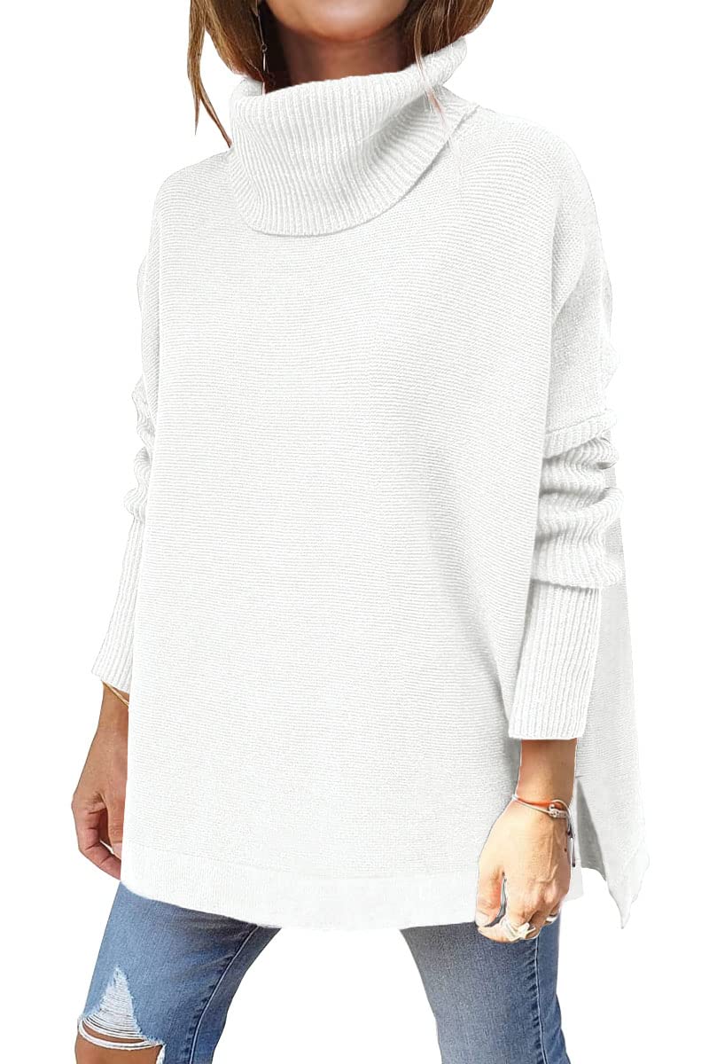 LILLUSORY Oversized Turtleneck Pullover Sweater Women 2025 Long Tunic Cozy Winter Trendy Plus Size Poncho Cowl Neck Cute Casual Early Fall Fashion Must Have Work Old Money Clothes Outfit Clothing - Image 1
