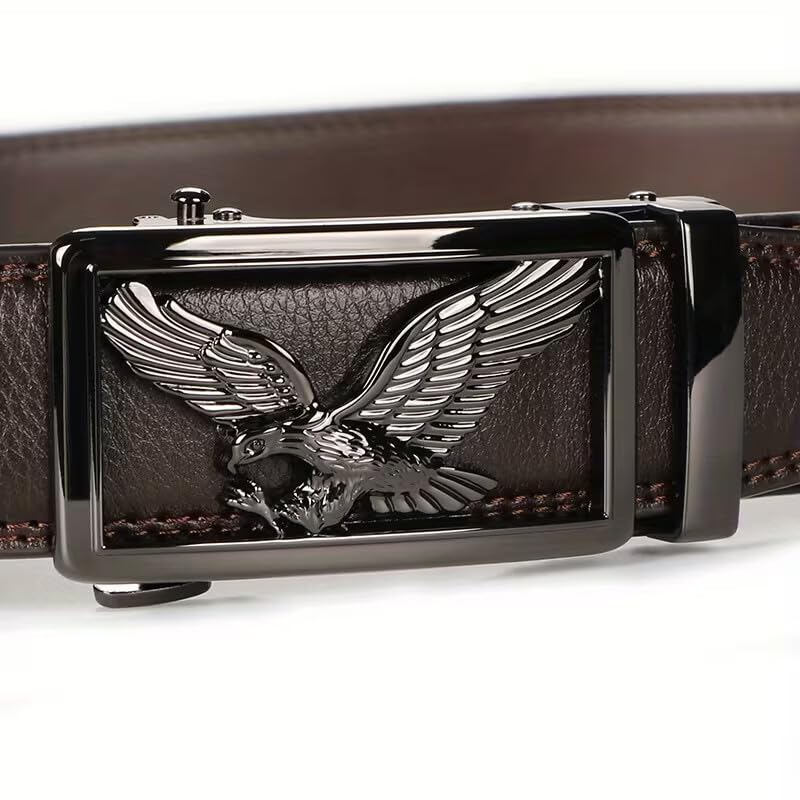 WildHorn Men's Genuine Leather Belt for Men| Premium Auto-Lock Buckle | Adjustable up to 48” | Formal & Casual Wear | Micro-Adjust Fit | Stylish Gift Box Included (BROWN-GM) - Image 4