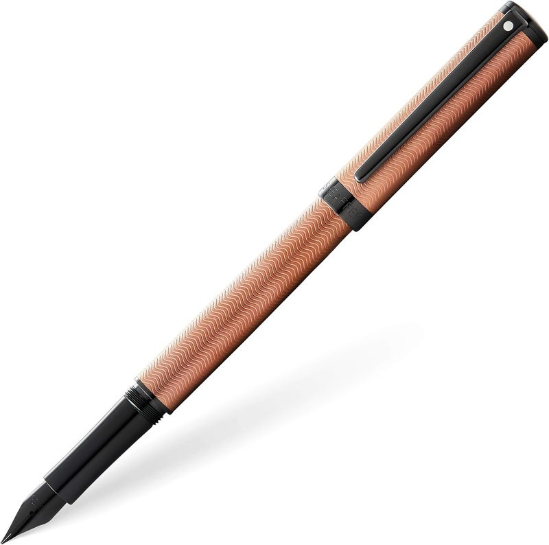 SHEAFFER قلم حبر سائل شيفر إنتيستي engraved برونزي PVD مع تفاصيل سوداء مصقولة وشفرة متوسطة - Image 1