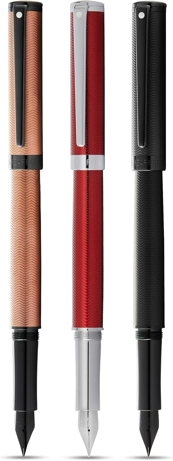 SHEAFFER قلم حبر سائل شيفر إنتيستي engraved برونزي PVD مع تفاصيل سوداء مصقولة وشفرة متوسطة - Image 4