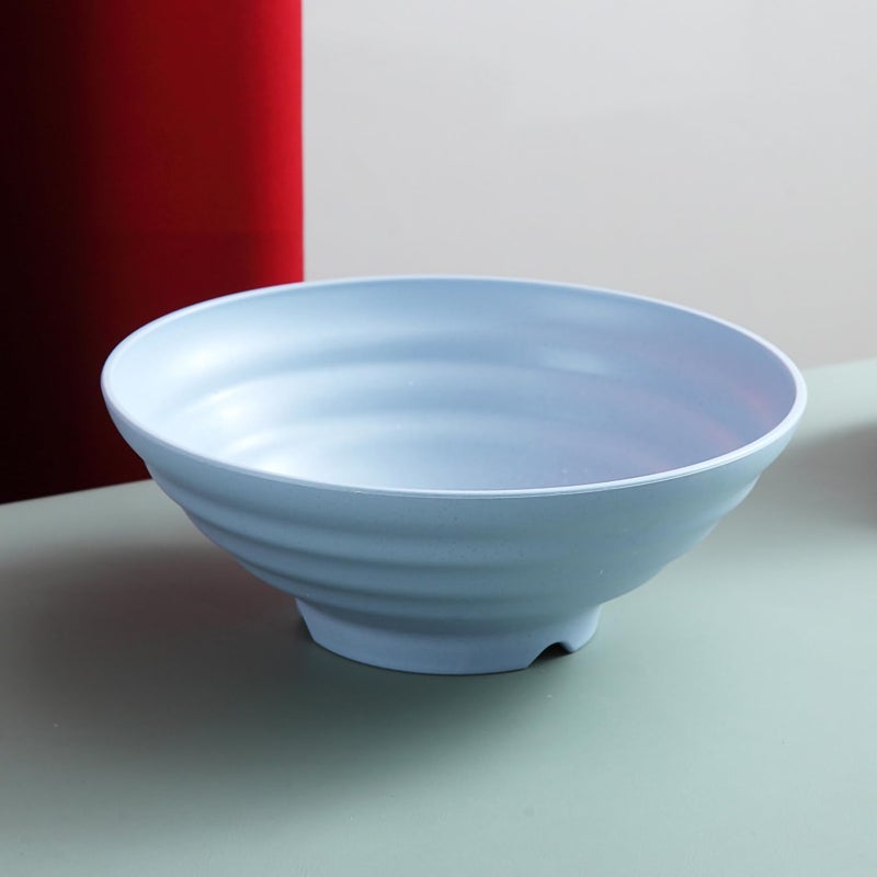 Oicia Wheat Straw Bowl Sets Unbreakable Big Cereal Bowl Microwave and Dishwasher Safe Bowls, Wheat Straw Bowls Large Salad Bowls for Camping, Picnic Oversized Lightweight (1900ml, Blue, Set of 2) - Image 3