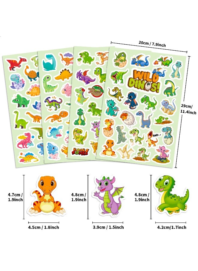 100 Cute Dinosaur DIY Stickers for Kids - Fun Cartoon Doodle Designs - Image 1