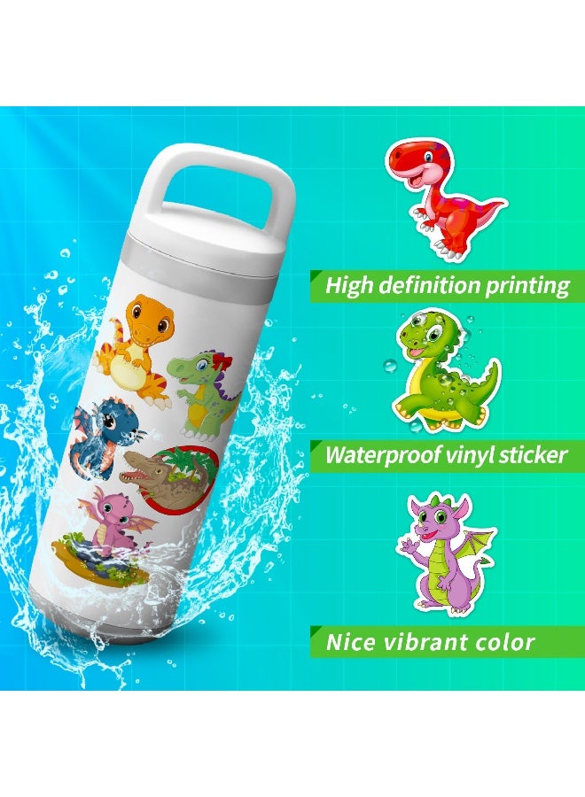 100 Cute Dinosaur DIY Stickers for Kids - Fun Cartoon Doodle Designs - Image 3