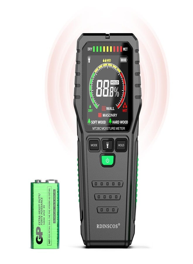 RDINSCOS Pinless Moisture Meters Non-Invasive Digital Wood Moisture Tester Water Leak Detector for Wall,Lumber, building,Firewood,Humidity Tester (Black_Case) - Image 1