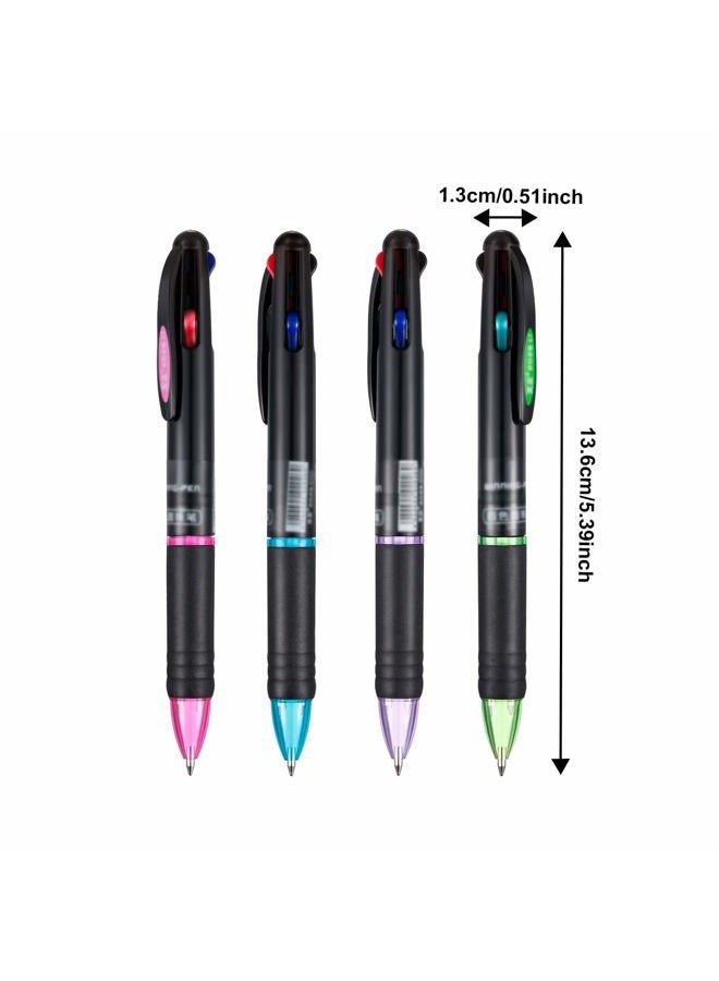 JOVITEC 24 Pack Retractable Ballpoint Pens Multicolor Pens 4 Colors Ink Black, Blue, Red and Green Gel Ink Ball Point Pens - Image 2