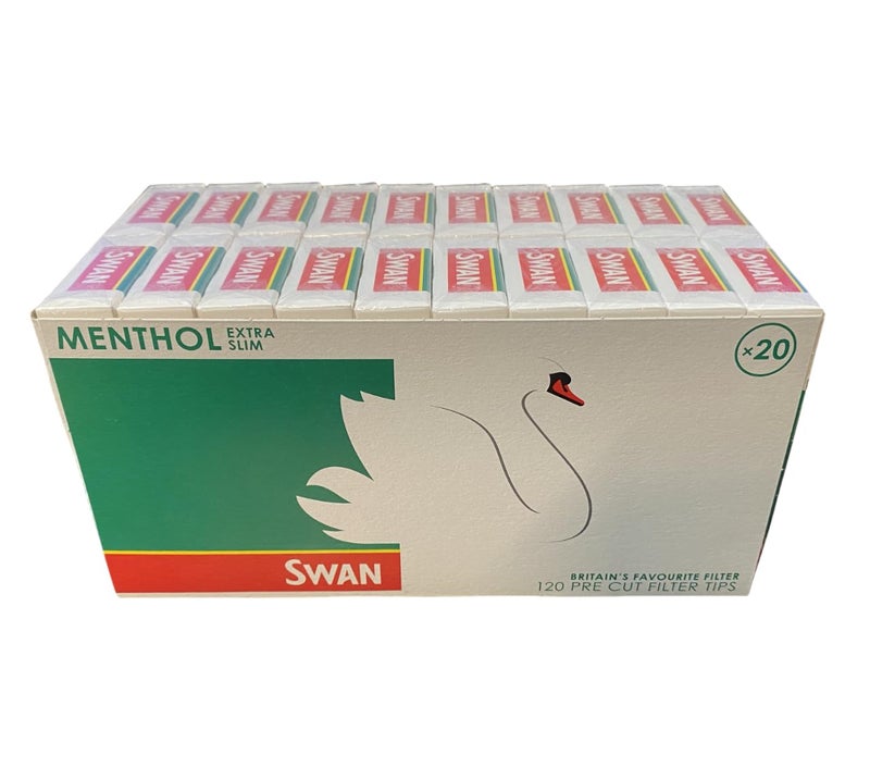 Swan Menthol Extra Slim Filter Tips 120s x 20 Packs = 2400 Filter Tips (Full Box) - Image 2