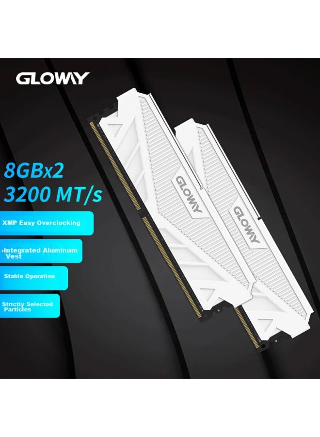 GLOWAY ذاكرة جلاوي 16 جيجابايت (8 جيجابايت × 2) ، DDR4 3200 ، وحدة ذاكرة سطح المكتب ، سلسلة تيانشي - Image 1