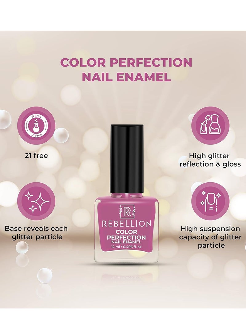 Rebellion Color Perfection Nail Enamel 12ml Violet Pink Teen Forever RG31 - Image 3