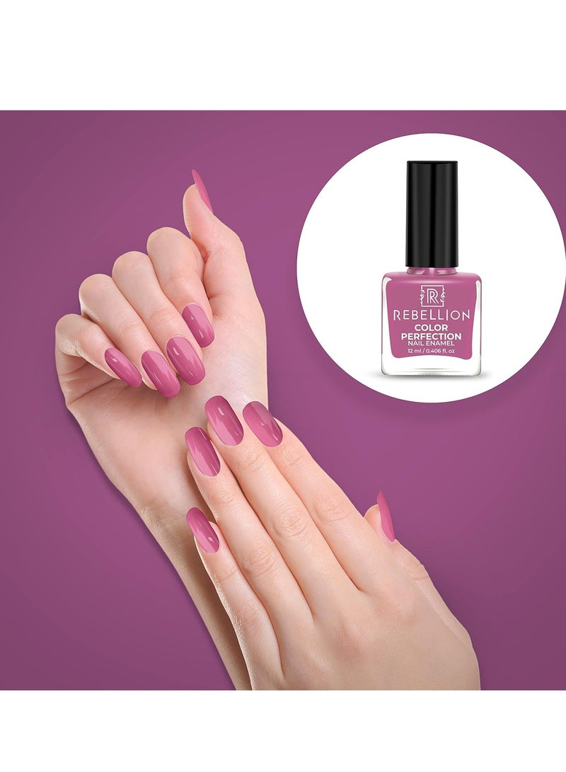 Rebellion Color Perfection Nail Enamel 12ml Violet Pink Teen Forever RG31 - Image 4