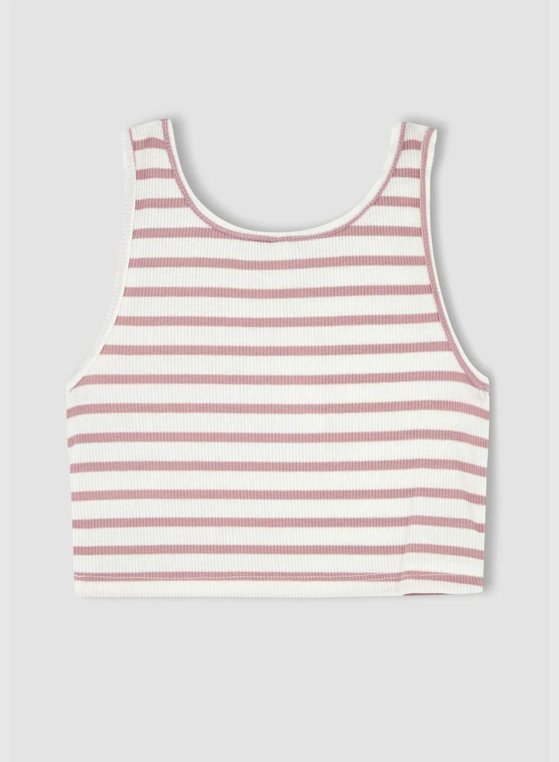 ديفاكتو Sleeveless Striped Camisole Crop Vest