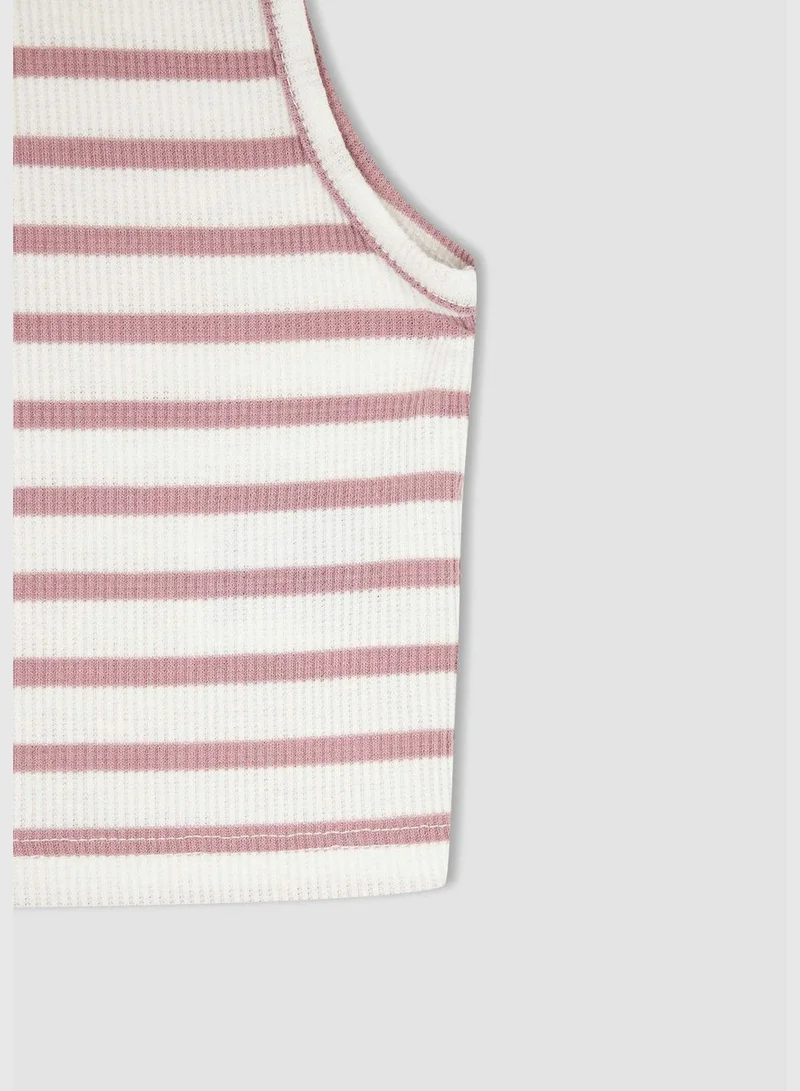 ديفاكتو Sleeveless Striped Camisole Crop Vest