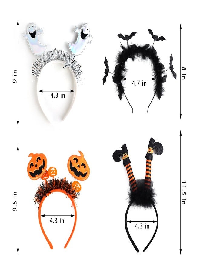 Crazy Night 4 Pack Halloween Headbands, Bat Spider Ghost Pumpkin Which Head Wears for Halloween Party Cosplay Decoration - Image 4