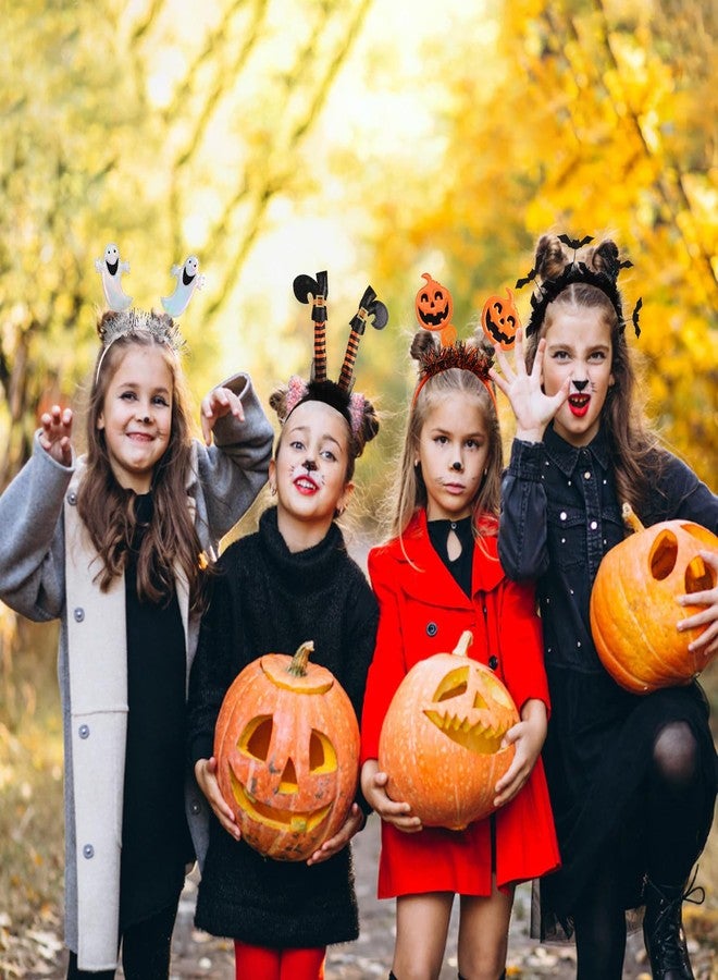 Crazy Night 4 Pack Halloween Headbands, Bat Spider Ghost Pumpkin Which Head Wears for Halloween Party Cosplay Decoration - Image 2