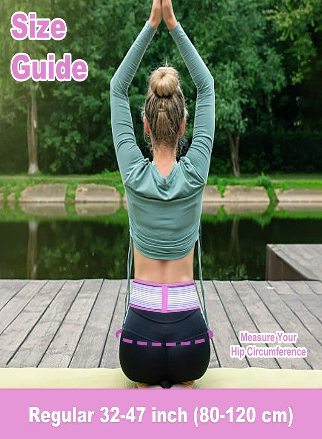 MBFISH SI Joint Hip Belt Pelvic Support Belt Improve Posture Lower Back Support Brace for Women Men (Purple, Regular) - Image 3
