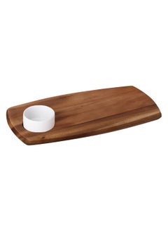 Wooden Serving Board With Dipping Bowl
