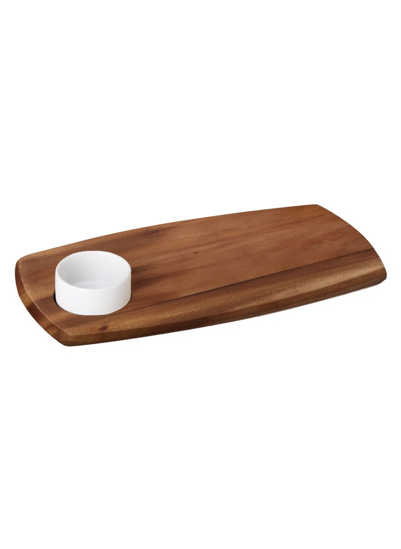 BILLI - Wooden Serving Board With Dipping Bowl - Image 1