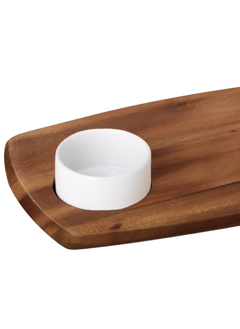 BILLI - Wooden Serving Board With Dipping Bowl - Image 1