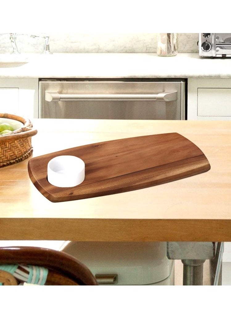 BILLI - Wooden Serving Board With Dipping Bowl - Image 1