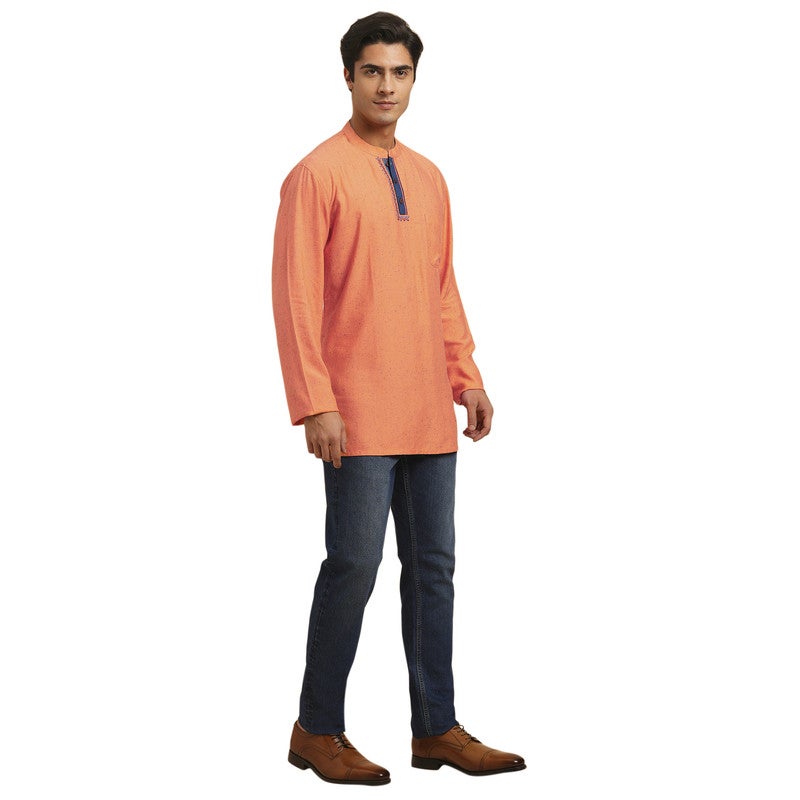 ARCHATTIRE Men’s Peach Polycotton Kurta for Men - Image 3
