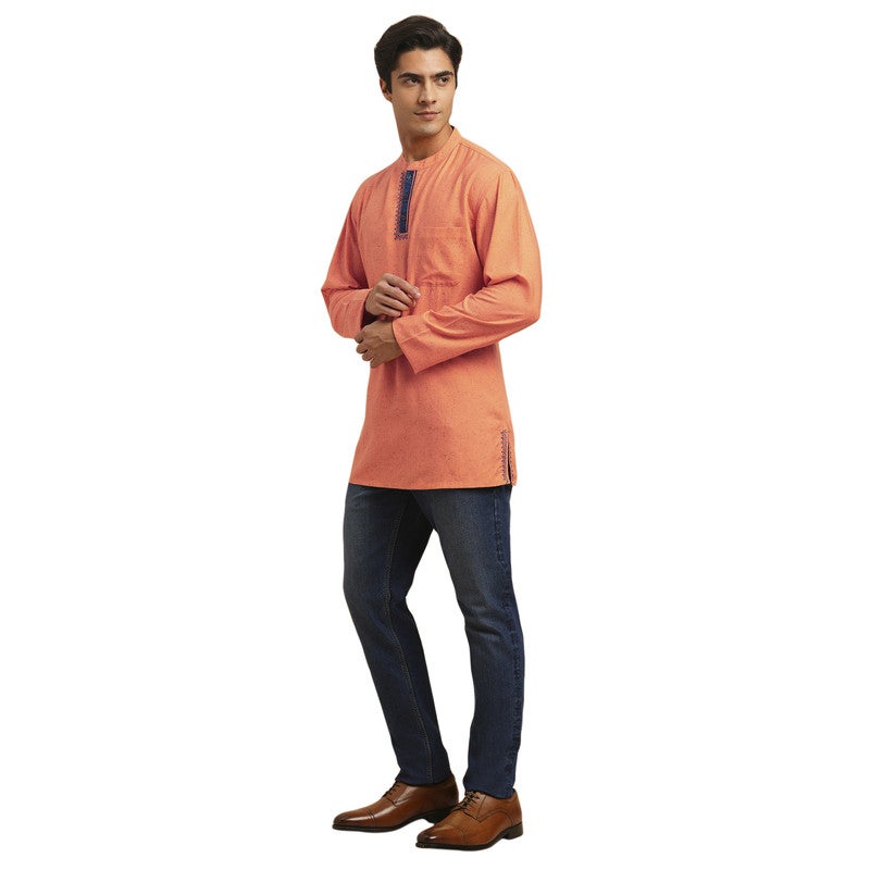 ARCHATTIRE Men’s Peach Polycotton Kurta for Men - Image 2