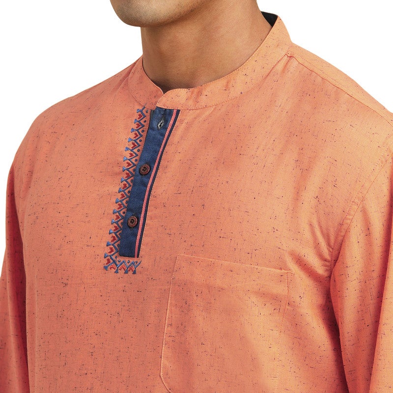 ARCHATTIRE Men’s Peach Polycotton Kurta for Men - Image 5