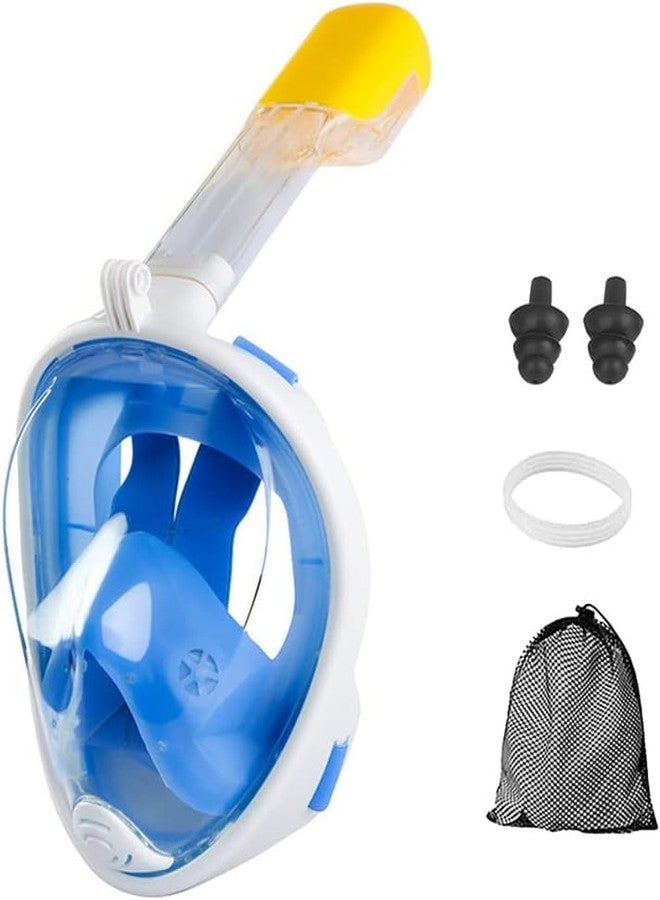 MUGATH Snorkel Mask Full Face Adults 180° Panoramic View Diving Mask Anti-Fog and Anti-Leak Snorkeling Gear Dry Comfortable Fit Blue Full Face Diving Swimming and Underwater Exploration (Blue L/XL) - Image 1