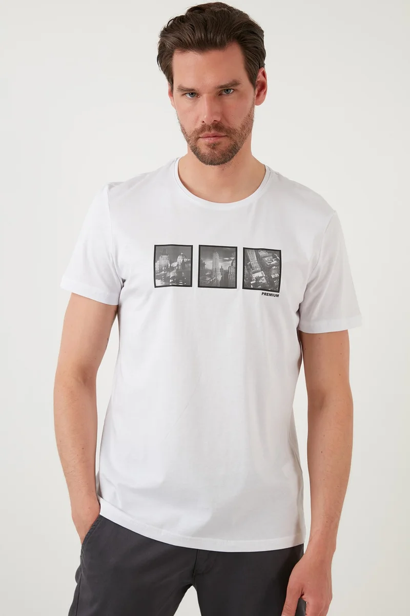 Buratti Printed Slim Fit Crew Neck 100% Cotton T Shirt Men's T Shirt 5902342