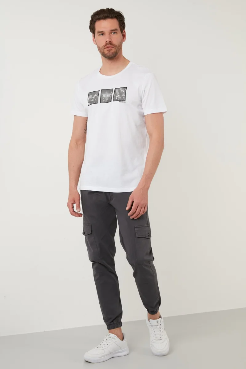 Buratti Printed Slim Fit Crew Neck 100% Cotton T Shirt Men's T Shirt 5902342