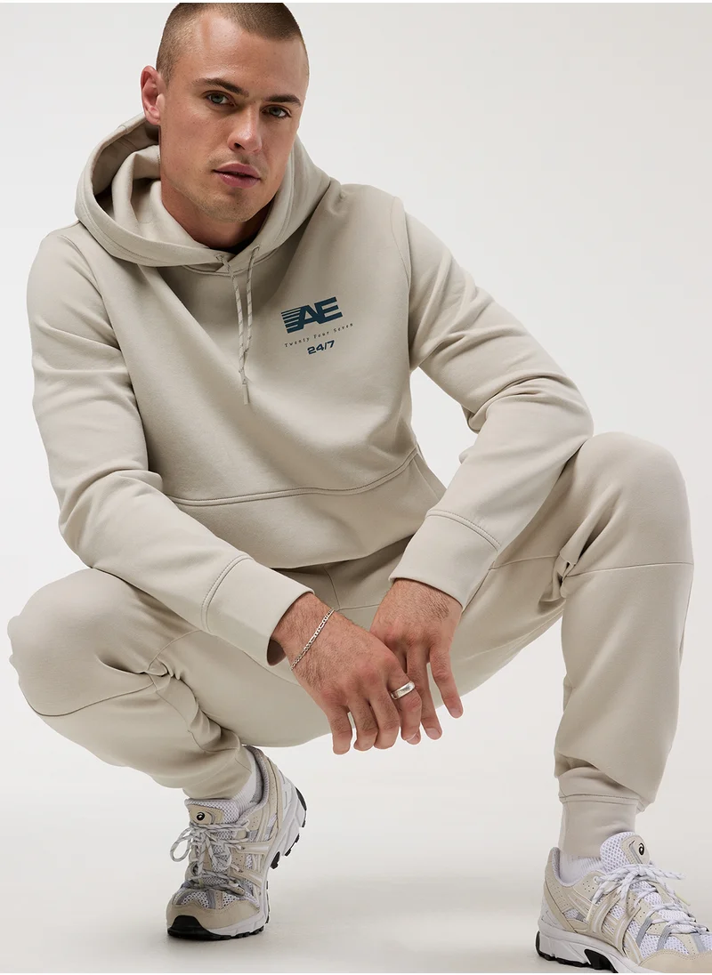 امريكان ايجل Logo Graphic Drawstring Zip Through Hoodie